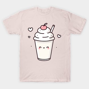 Kawaii Vanilla Milkshake with Hearts | Milkshake Brings All the Boys | Kawaii Food T-Shirt